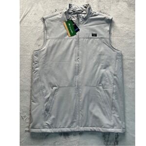 Travis Mathew Men Medium Vest Eco Collection Lifestyle Performance Full Zip Grey